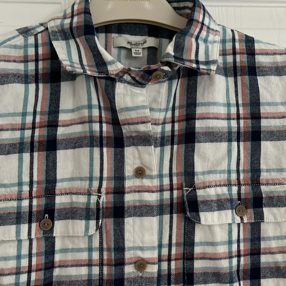 Madewell plaid button down flannel shirt, XS